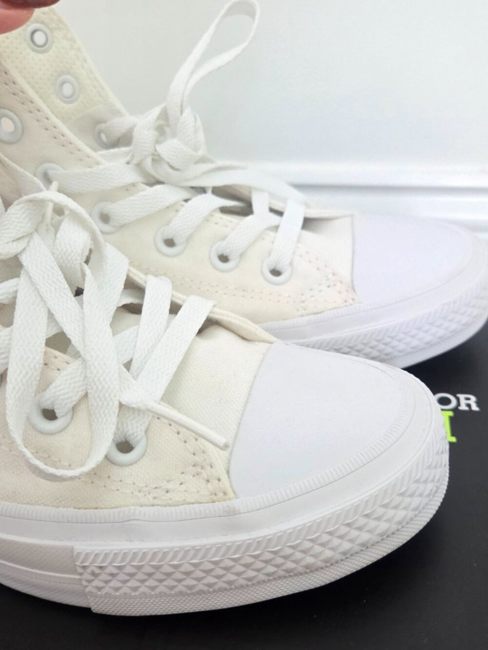 White Converse Chuck Taylor All Star II Lunarlon High Top Sneakers Unisex Size 8 - Picture 10 of 16